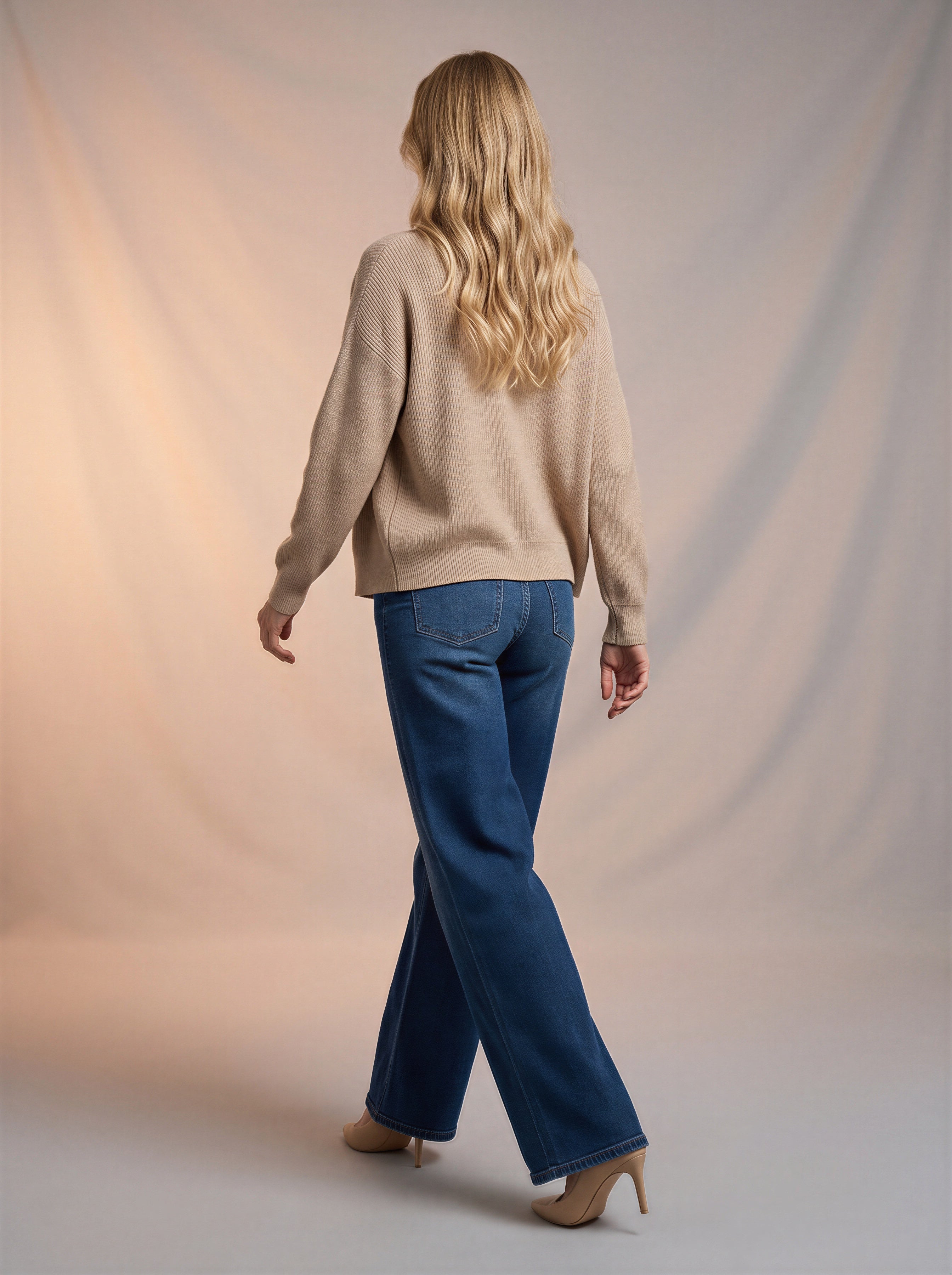 Wide Leg Azul Marino con Accesorio
