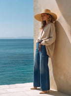 Wide Leg Azul Marino con Accesorio