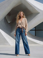 Wide Leg Azul Marino con Accesorio
