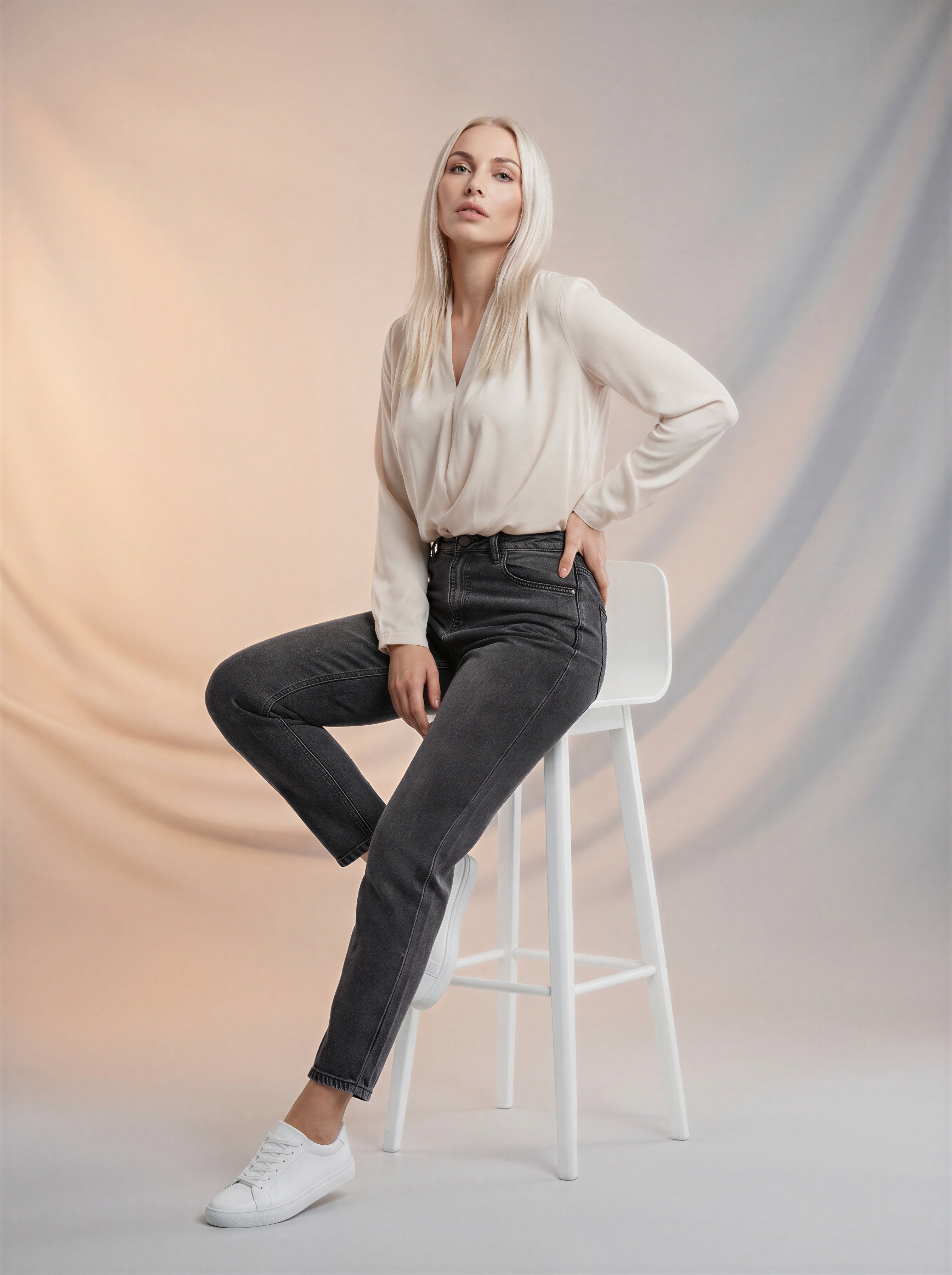 Jean Mom Fit – Gris