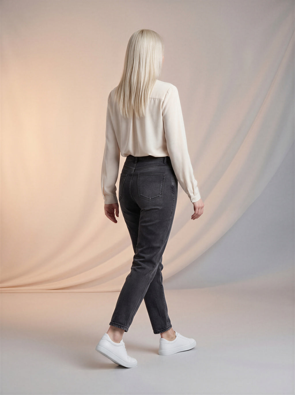 Jean Mom Fit – Gris