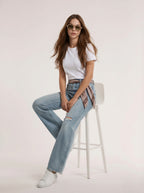 Jean Baggy con Mascada – Azul Claro