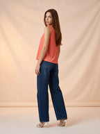 Wide Leg Azul Marino