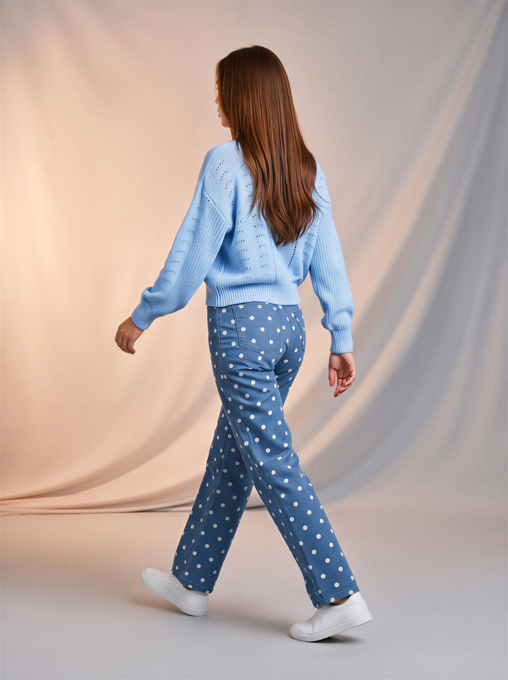 Jean Regular Fit Azul Con Lunares Blancos AG-1907