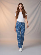 Jean Regular Fit Azul Con Lunares Blancos AG-1907