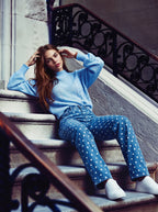 Jean Regular Fit Azul Con Lunares Blancos AG-1907