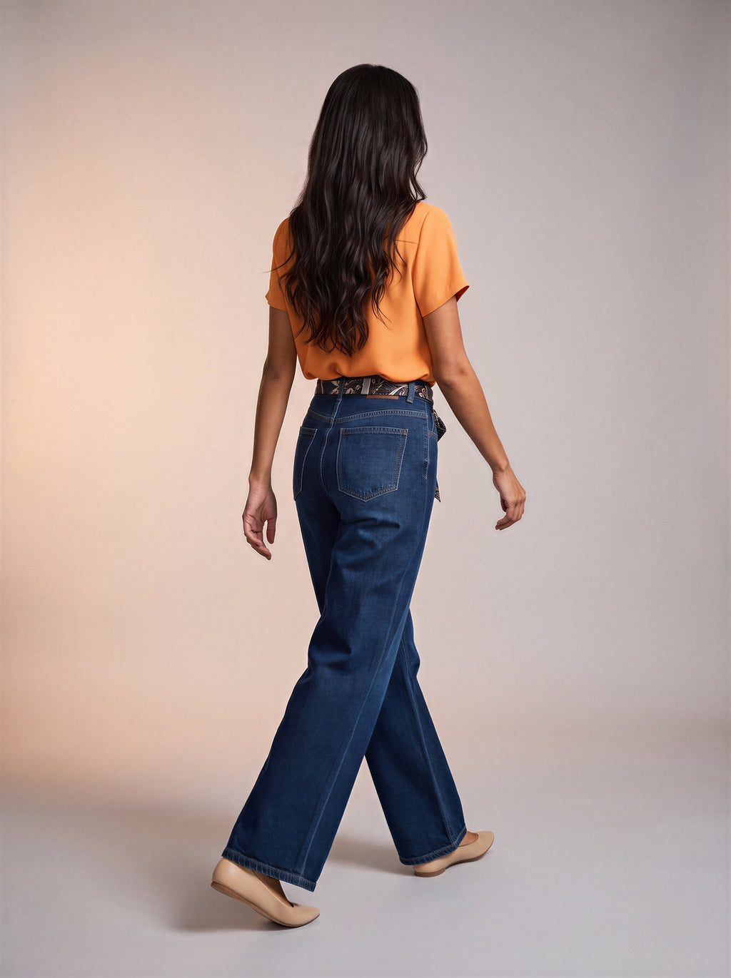 Wide Leg Azul Marino con Cinto de Cuerda