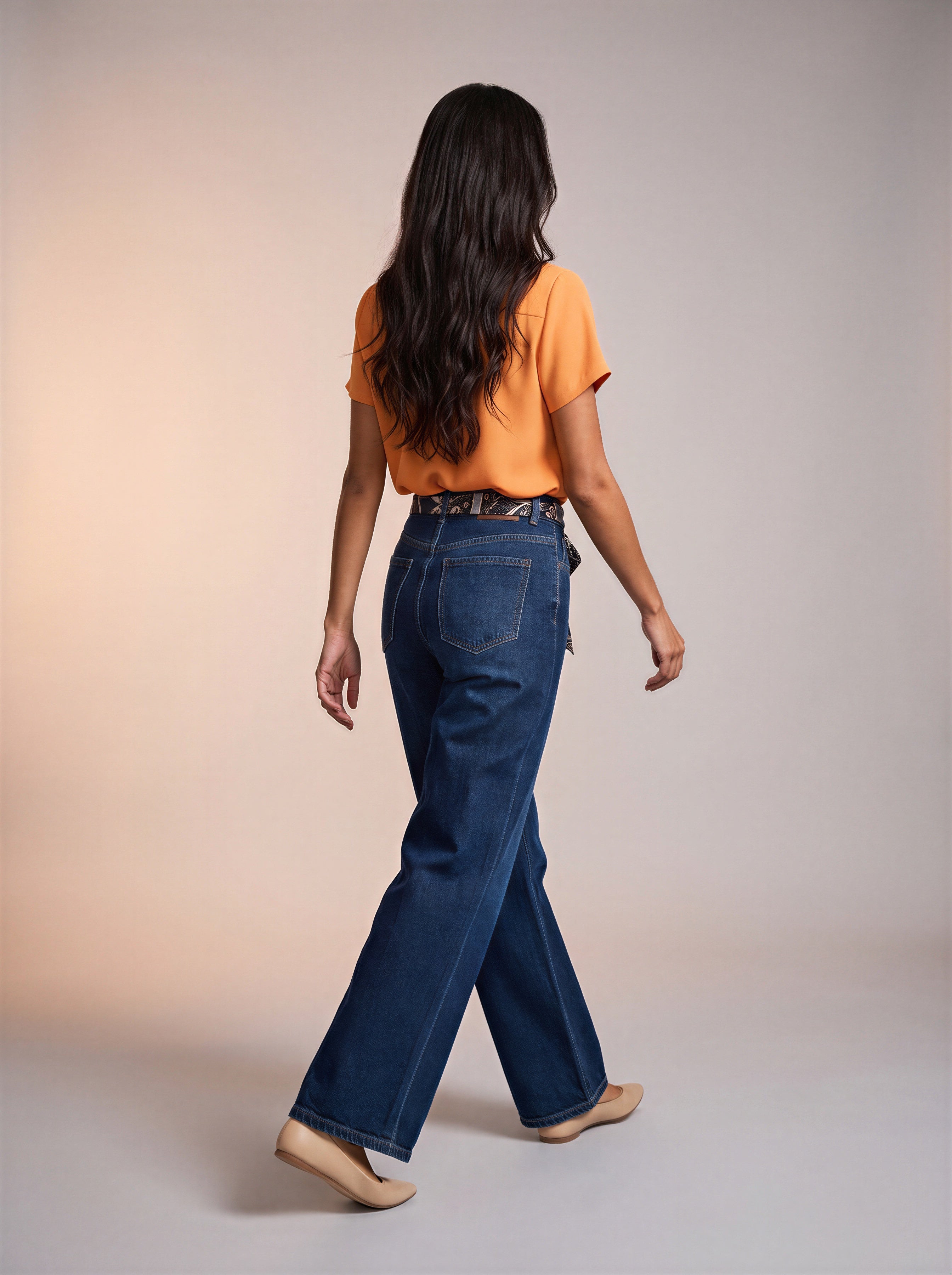 Wide Leg Azul Marino con Cinto de Cuerda