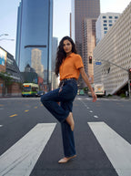 Wide Leg Azul Marino con Cinto de Cuerda