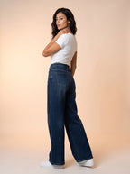 Wide Leg Azul Oscuro con Cinturón Premium