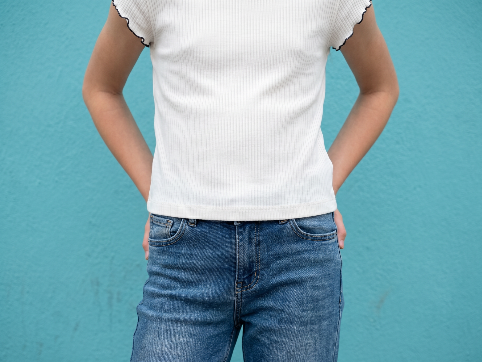 Jeans Wide leg Azul Medio Niña