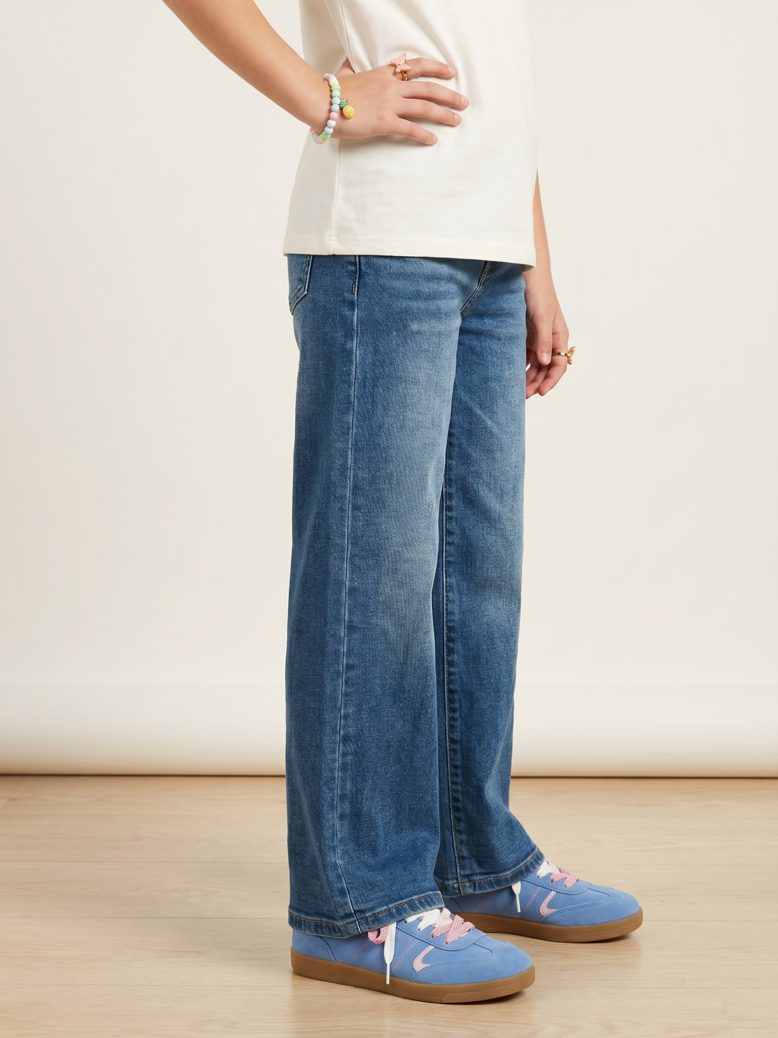 Jeans Wide leg Azul Medio Niña