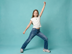 Jeans Wide leg Azul Medio Niña