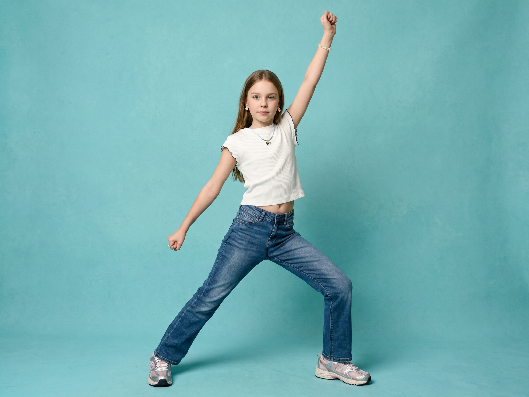 Jeans Wide leg Azul Medio Niña