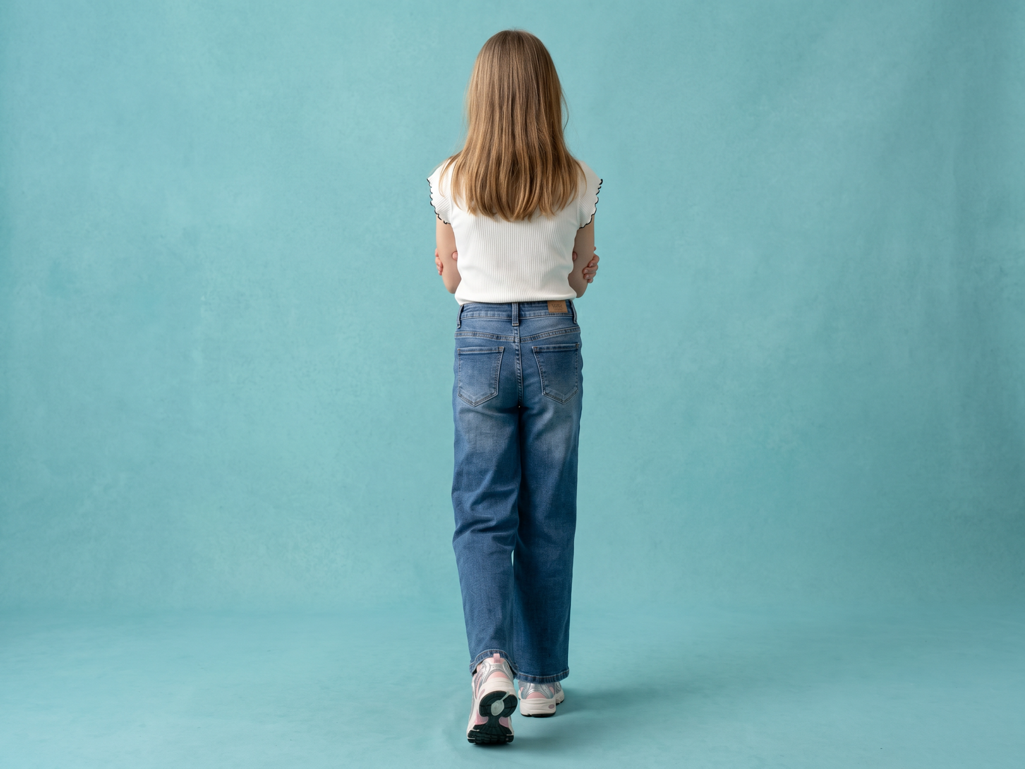 Jeans Wide leg Azul Medio Niña
