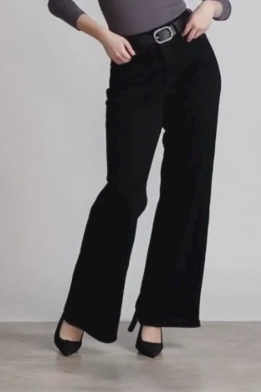 JEANS WIDE LEG FULL LENGTH - NEGRO