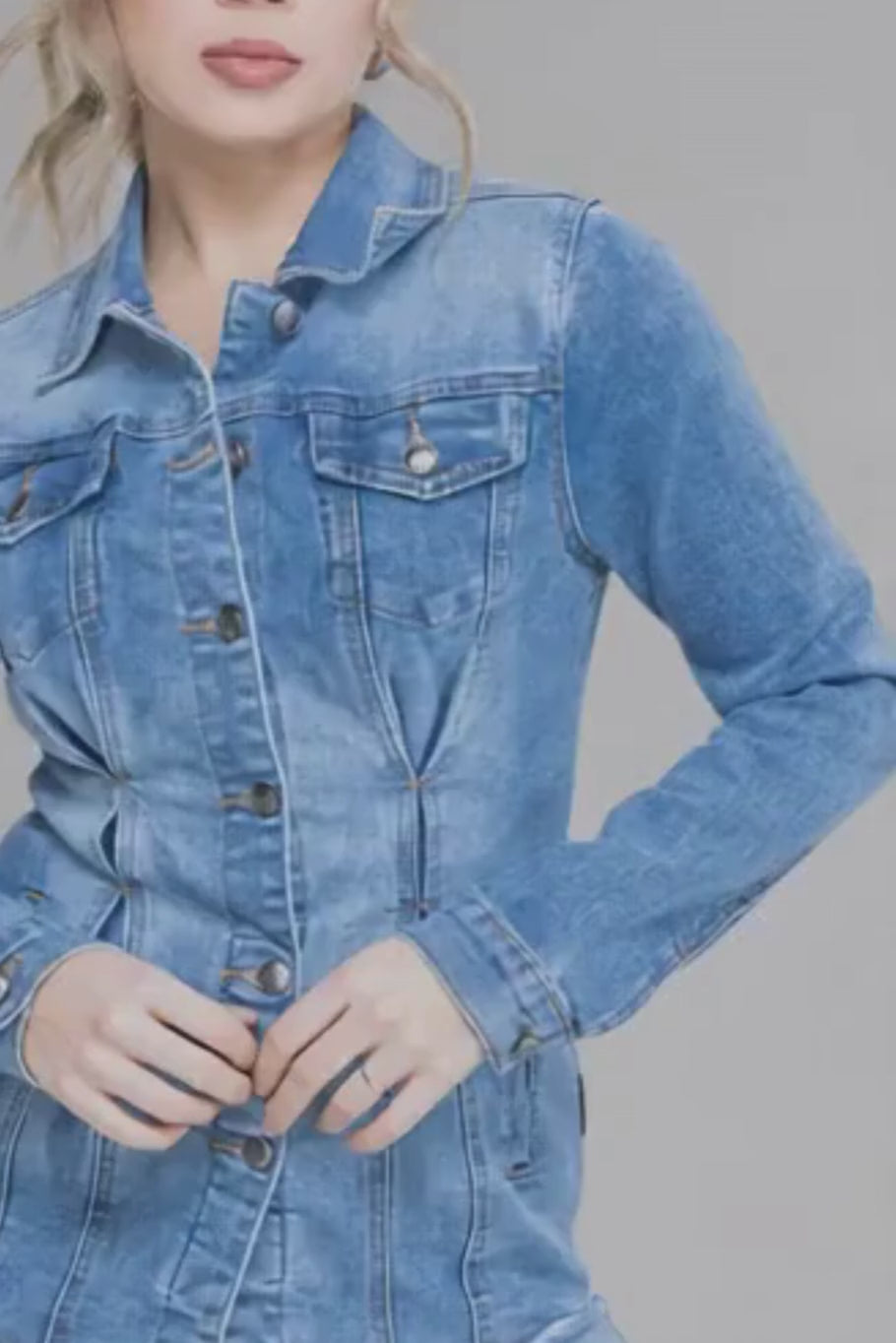 CHAQUETA DENIM AZUL SKY - BASICS